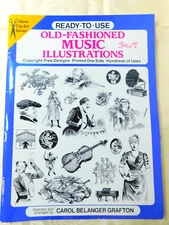 Dover Clip Art Books - Old Fashion Music Illustrations-1990- Tattoo Art