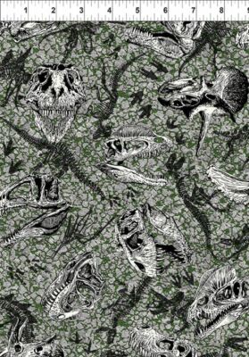 Jurassic By In The Beginning Fabrics - Grey Fossils #5JUR1 | eBay