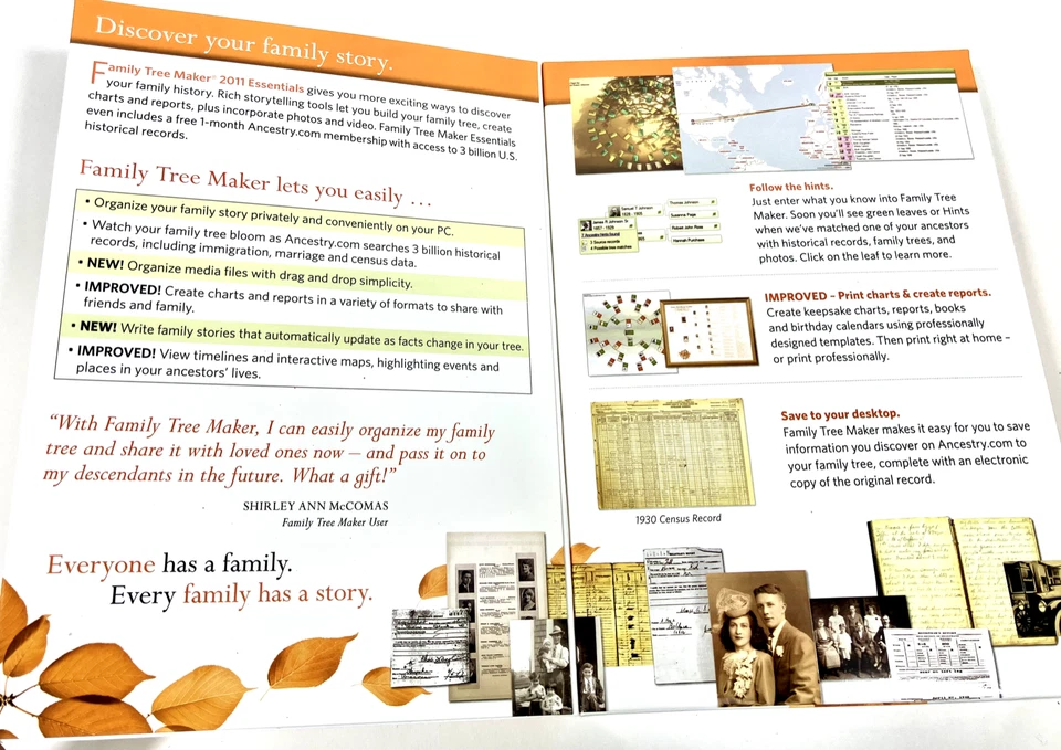 Family Tree Maker Essentials Software Ancestry 2011 New SEALED Windows - Image 2 of 4