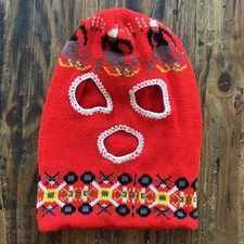 Vintage 70s 80s Ski Snowboard Skate Snow Mobile Full Face Mask Beanie Hat Cap