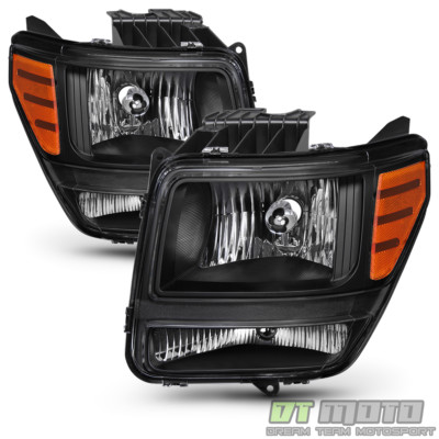 Blk 2007-2011 Dodge Nitro Headlights Headlamps Aftermarket Left+