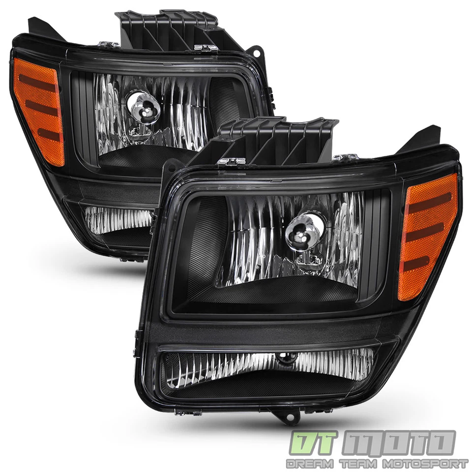 Juego de faros delanteros negros para Dodge Nitro 2007-2011 mercado de accesorios izquierda+derecha 07-11 Foto 2 de 4