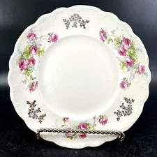Vintage Hudson 9" Lunch Plate Wild Red/pink Roses Gold Roses by Homer Laughlin