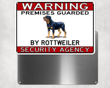 Warning Property Protected By Rottweiler Dog Metal Sign, No Trespassing Sign