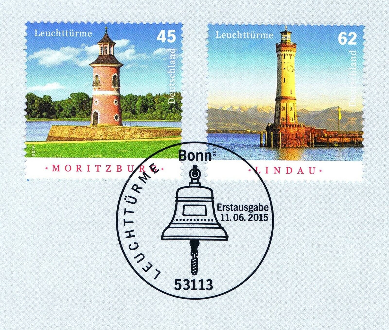Frg 2015: Lighthouses No. 3156 +3157 With Bonner First Day Postmark! 20-10