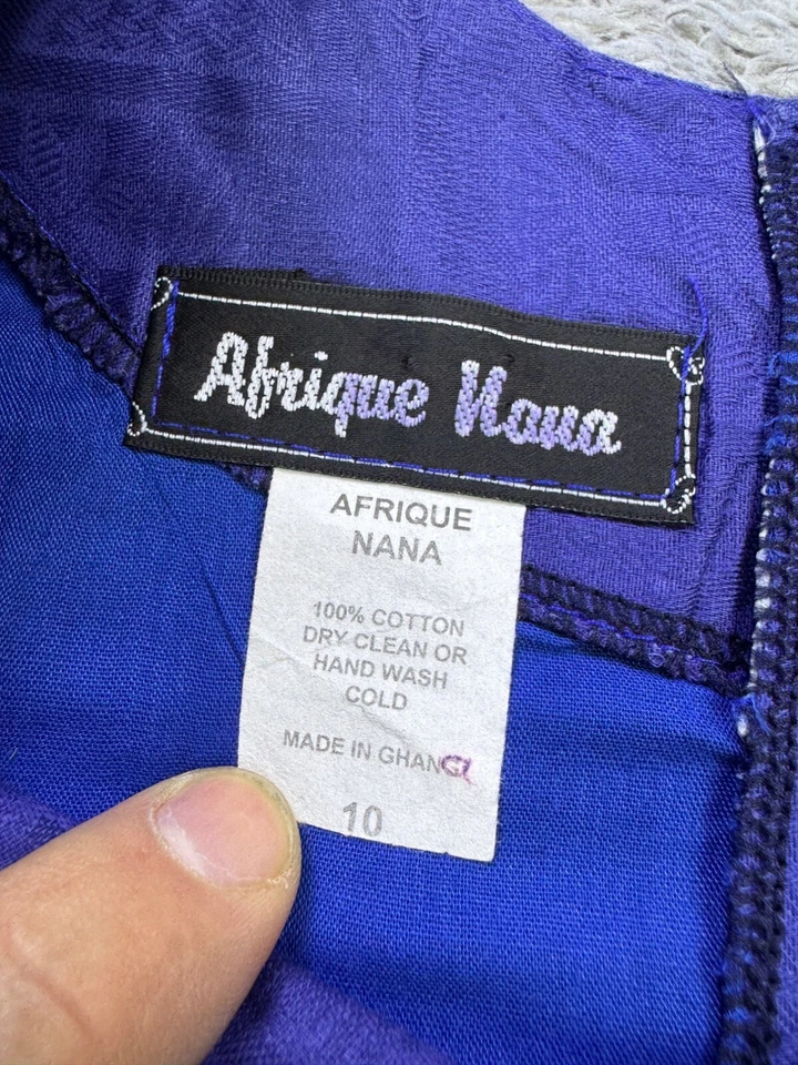 Chaqueta Afrique Nana Mujer 10 Azul Real Bordada Acampanada Manga Abertura Túnica Top Foto 3 de 4
