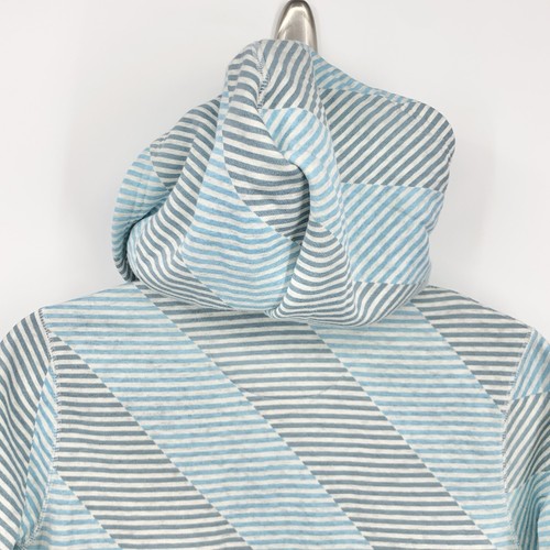 Nike Kids Size XL Sweatshirt Zip Front Hoodie Top Blue Gray Striped Boys Girls - Picture 7 of 10