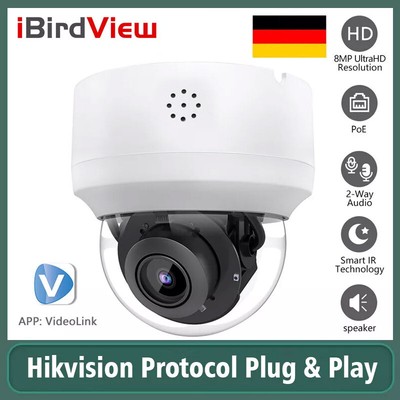 Hikvision Protocol 4K 8MP 5x Zoom PoE 2-Way Voice Alert HD IR PTZ Network Camera