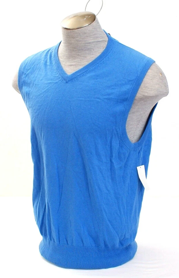 Chaleco Suéter Tejido Cuello en V Sin Mangas Izod Blue Heritage Essentials Para Hombre Nuevo con Etiquetas Foto 2 de 4