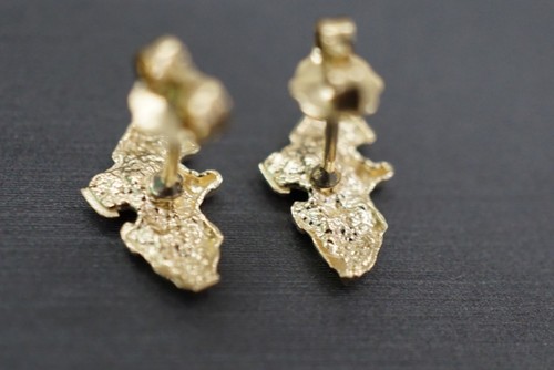 Pendientes de tachuelas de oro amarillo liso de 10 K para hombres mujeres niños corte diamante - Imagen 6 de 9