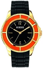Versus by Versace SGM120014 Tokyo Gold Ion-Plated Red Bezel Watch
