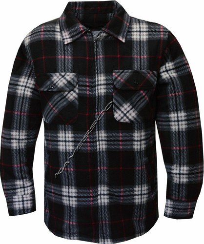 Mens Fleece Padded Lumberjack Shirt Jacket Fur Lined Sherpa Winter Warmer M-5XL - Picture 12 of 13