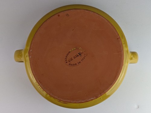 De Silva Umbria Terracotta Pottery 7.75" Casserole w/Handles Lid Harvest Gold - Picture 8 of 14
