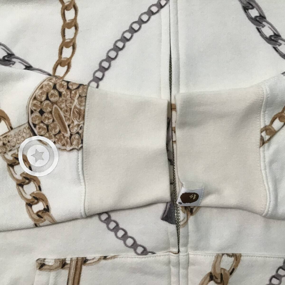 BAPE JEWELS SHARK FULL ZIP HOODIE White A Bathing Ape Size L | eBay