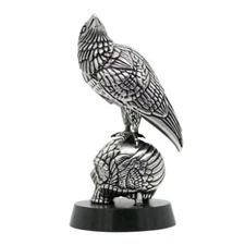 Live Free Die Eagle & Skull Statue Stainless Steel w Black Marble Stand Controse