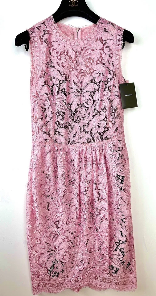 Conjunto de 2 vestidos 3k Dolce & Gabbana 2017 2024 rosa renda preta LOTE 38 40 2 4 6 P M top - Imagem 2 de 4