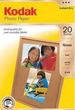 Kodak Photo Paper Gloss 80 Sheets All Ink Jet Printers 4x6" 6.5 mil Instant Dry