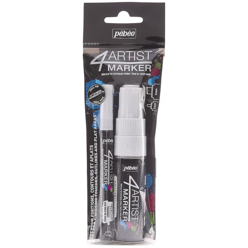 Pébéo 4Artist Marker White Duo (2pc)