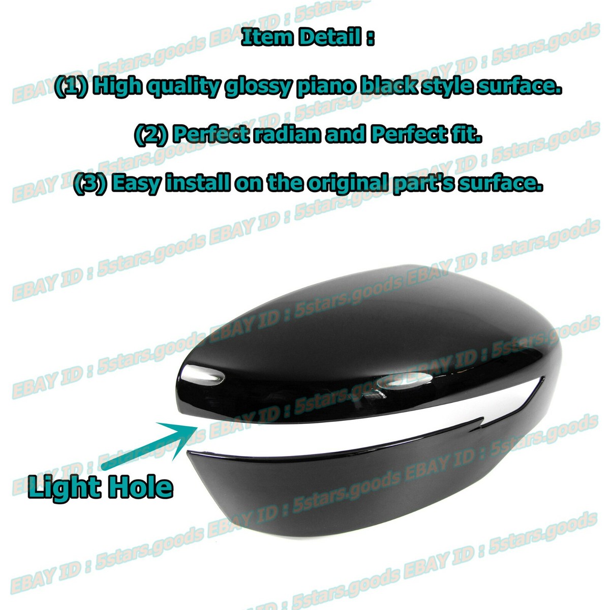 For 2014-2020 Nissan Rogue SUV Chrome Door Side Wing Mirror Covers