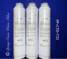 Three Baynote/Bayonet Refill Cartridge (PP+CTO+T33) for KUF3 Water Filter System