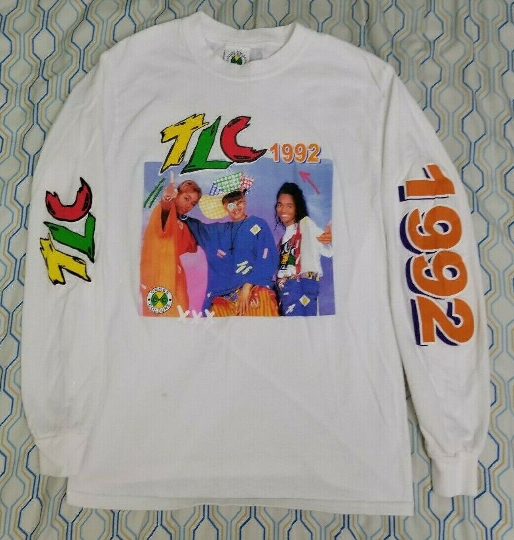 Cross Colours TLC Long Sleeve T Shirt Rap Hip Hop Vintage Cross Colours TLC Long Sleeve T Shirt Rap Hip Hop Vintage