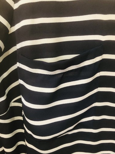 Covington Women’s Blouse Top Plus Size 1X Navy Striped V-Neck Pockets Exc Cond - Picture 5 of 8
