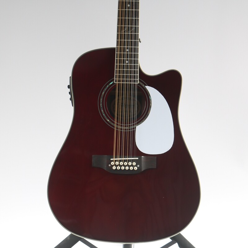 ギター Taka Taka 12 Strings Electric Acoustic Guitar Solid Spruce Top White
