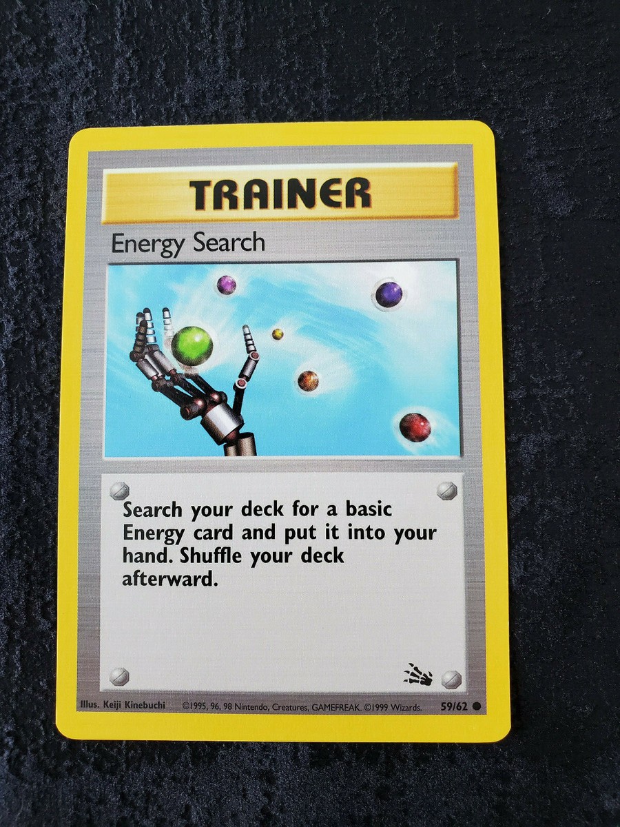 pokemon energy search card 59/62 Energy Search 1st edition Fossil main image 0