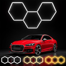 Adjustable Hexagon LED Garage Lights - 3 Pack, 128W, 17280LM, 3 Color Temps