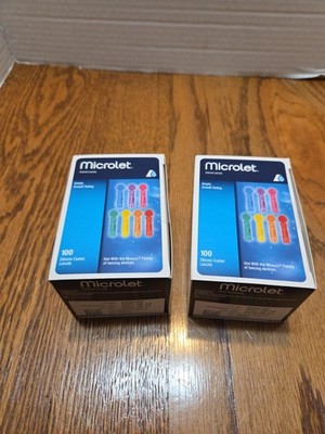 Bayer Microlet Colored Lancets - 200 ct (2 boxes) NEW UNOPENED EXP 2026