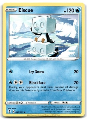 2021 Sword & Shield - Evolving Skies Eiscue 2 Basic/Uncommon #47