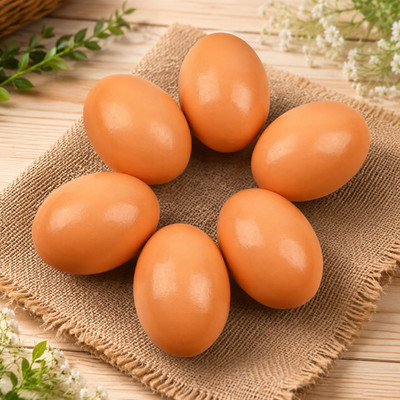 Fake Nest Eggs Wooden Brown Easter Eggs for Craft Get Hens to Lay Eggs 6Pcs