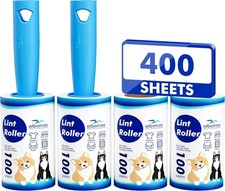 Extra Sticky Lint Roller, Mega Value Set 400 Sheets for Pet Hair Removal, Dog an