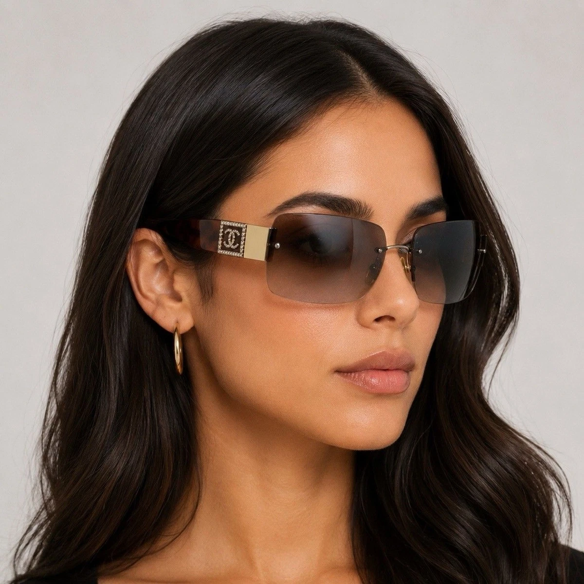 CHANEL Brown with Vintage Sunglasses for Women for sale | eBay