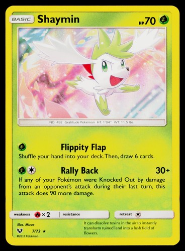 Shaymin Holofoil #7/73 Holo Rare Pokemon Shining Legends LP