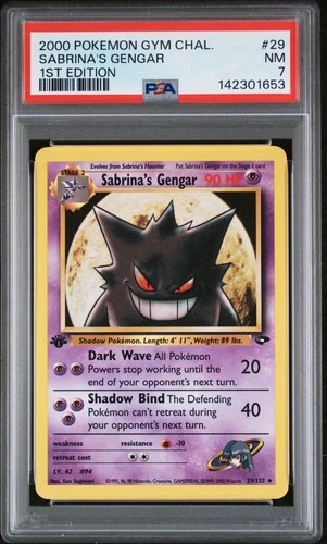 2000 POKEMON GYM CHALLENGE 1ST ED #29 SABRINA'S GENGAR PSA 7