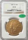 1883-CC $20 Gold Liberty NGC XF45 CAC Gold Double Eagle 3608106-012