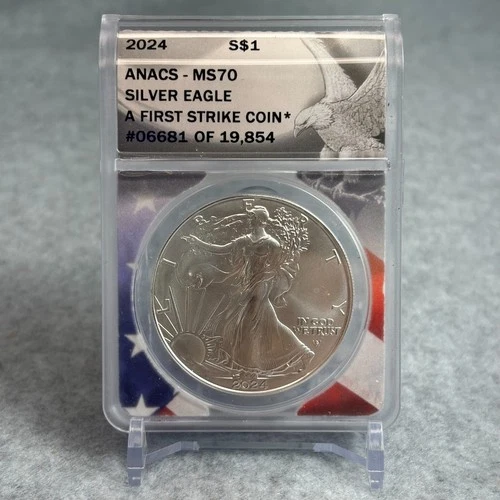 2024 US Silver Eagle $1 ANACS MS70 First Strike Coin