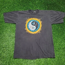 Vintage 90s Cosmic Sun Moon Yin Yang T-Shirt Mens L Faded Murina USA