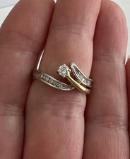 Classy 14K Yellow & White Two-tone Gold Diamo...