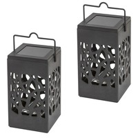 2X Dekorative Led-Solarleuchte Solarlampe Schwarz Rabalux