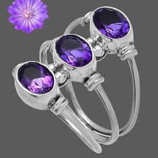 African Amethyst Gemstone 925 Sterling Silver Handmade Jewelry Ring Gift For