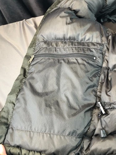 Vintage Army Green Mountain Hard Wear DOWN 2-Tone PUFFER JACKET Men's Size Large image 12
