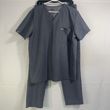 Figs Men's Leon Top Cairo Short Pants Large Gray Technical Medical Work Scrubs