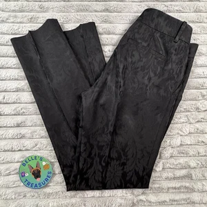 Pantalon habillé taille basse GUCCI taille 42 noir laine mélangée fleurs jacquard burnout 32x32