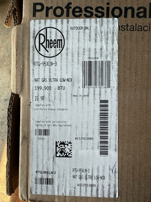 #ad Rheem High Efficiency Outdoor Tankless Natural Gas Water Heater RTG 95XLN 3 $800.00