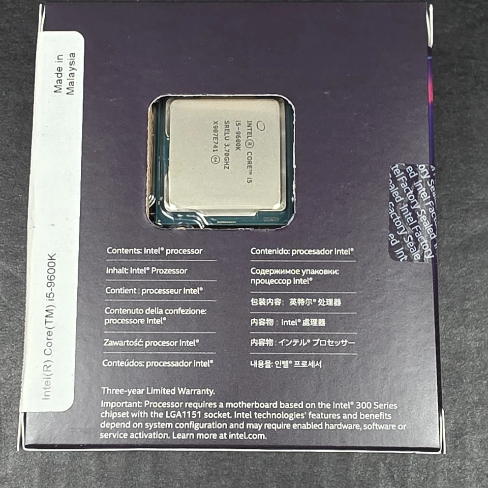 Intel Core i5 9600K Unlocked Processor LGA1151, 3.7GHZ, 9MB Cache, 9th Gen, BNIB - Image 2 of 4