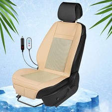 12V Car Cooling Seat Cushion with Massager Mesh Breathable Faux Leather for Cars