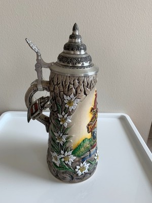 KING BASF Handmade Beer Stein 10  GRAZ Made In Germany New with Certificate