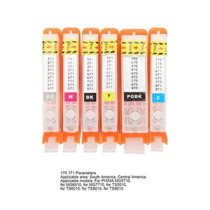 (570-571)6 Color Printer Ink Cartridge 2BK C M Y GY Clear Printing Printer Ink